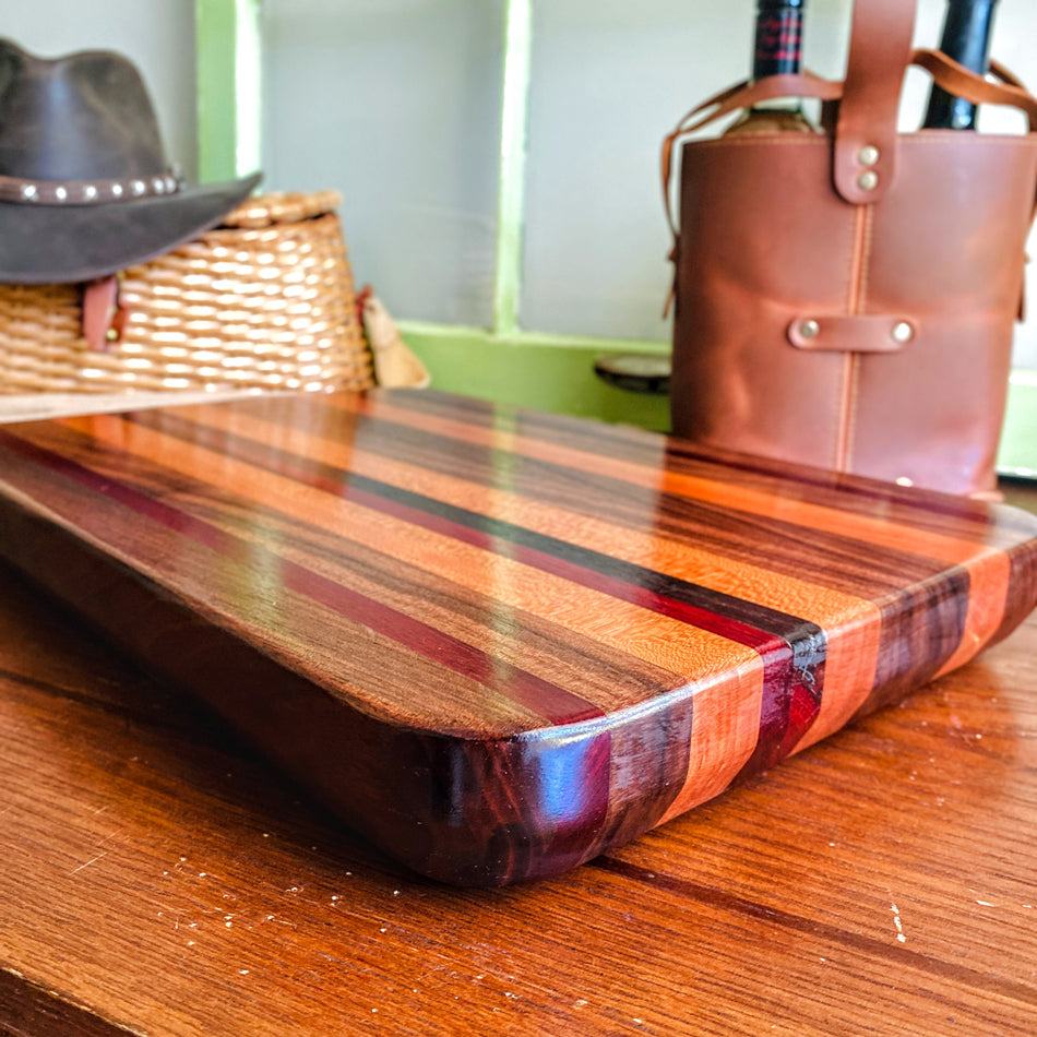Edge Grain Serving Board - Fish On! Custom Rods