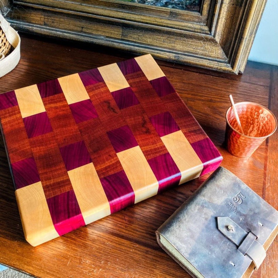 End Grain Cutting Board - Fish On! Custom Rods