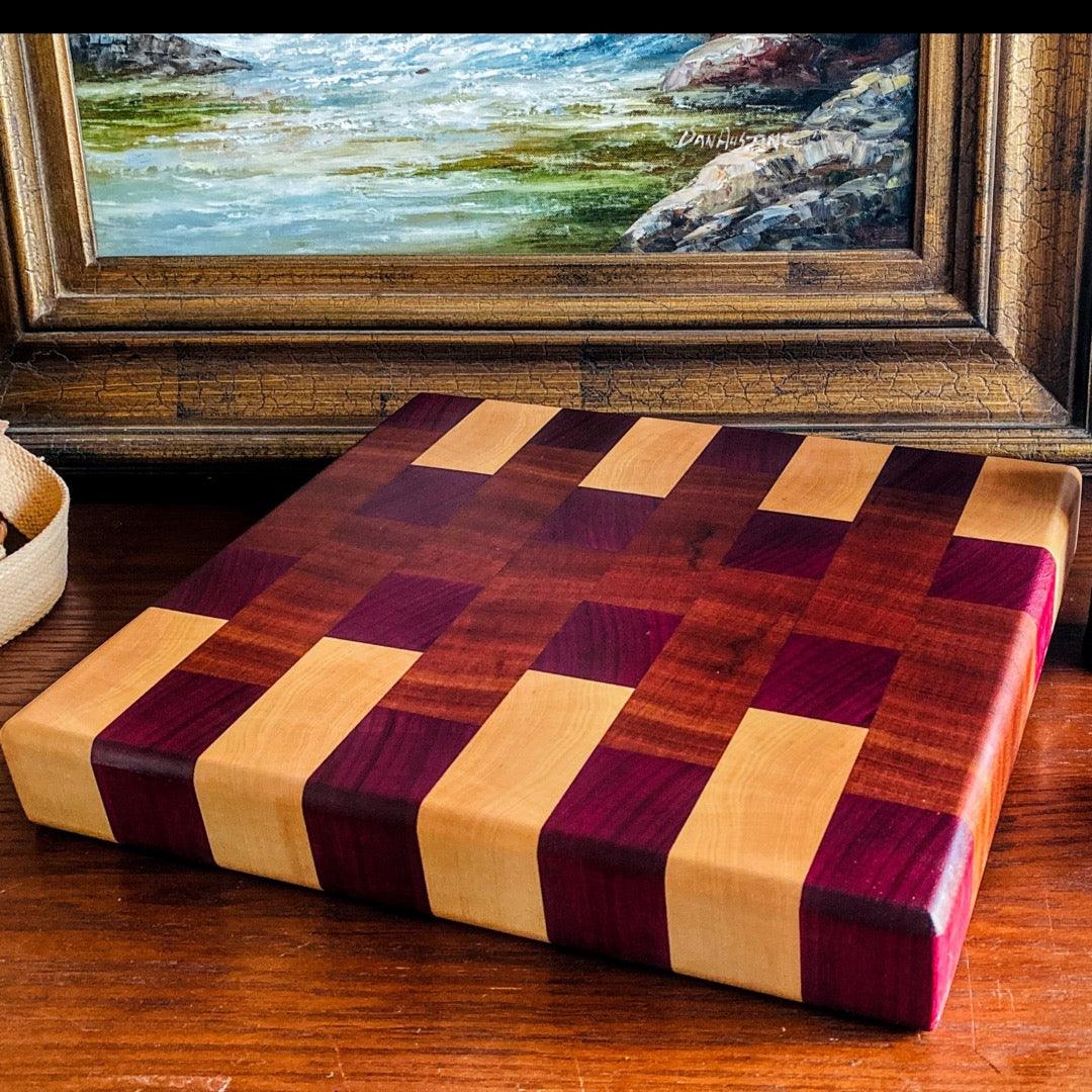 End Grain Cutting Board - Fish On! Custom Rods