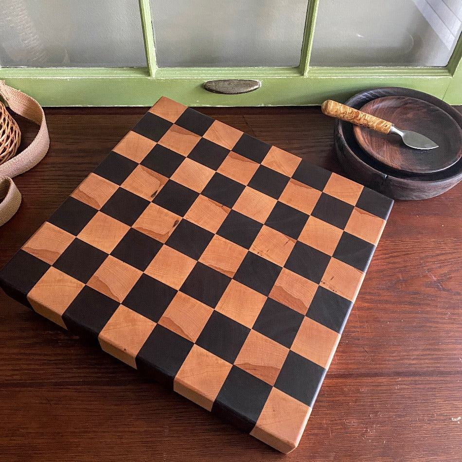 End Grain Cutting Board - Fish On! Custom Rods