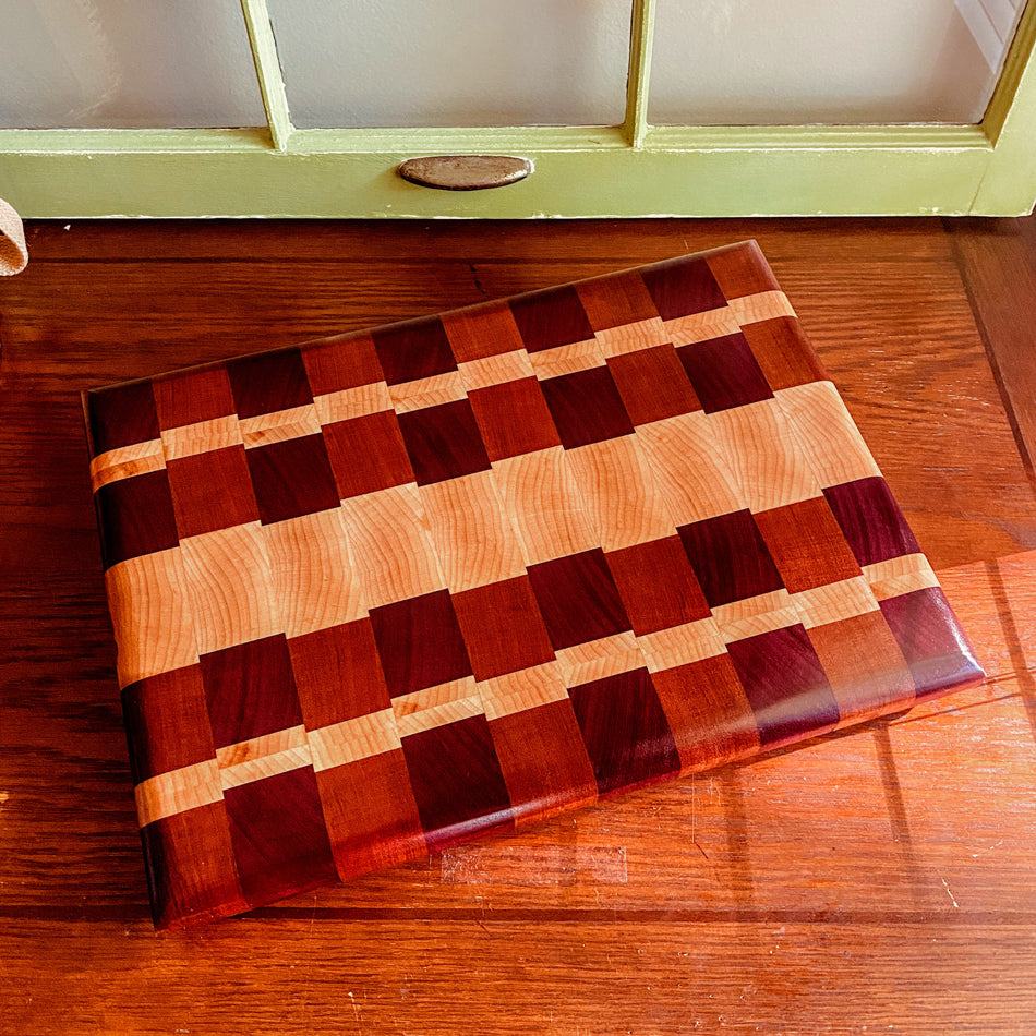 End Grain Cutting Board - Fish On! Custom Rods