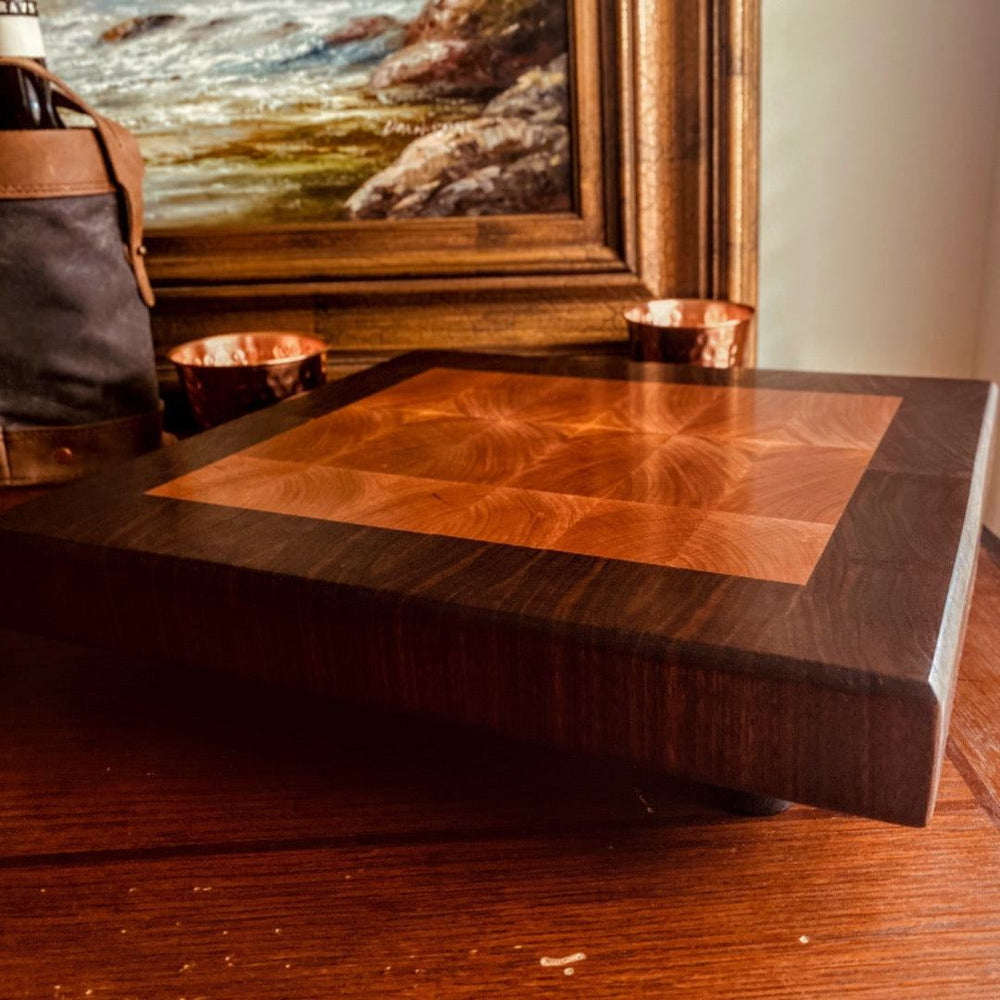 End Grain Cutting Board - Fish On! Custom Rods