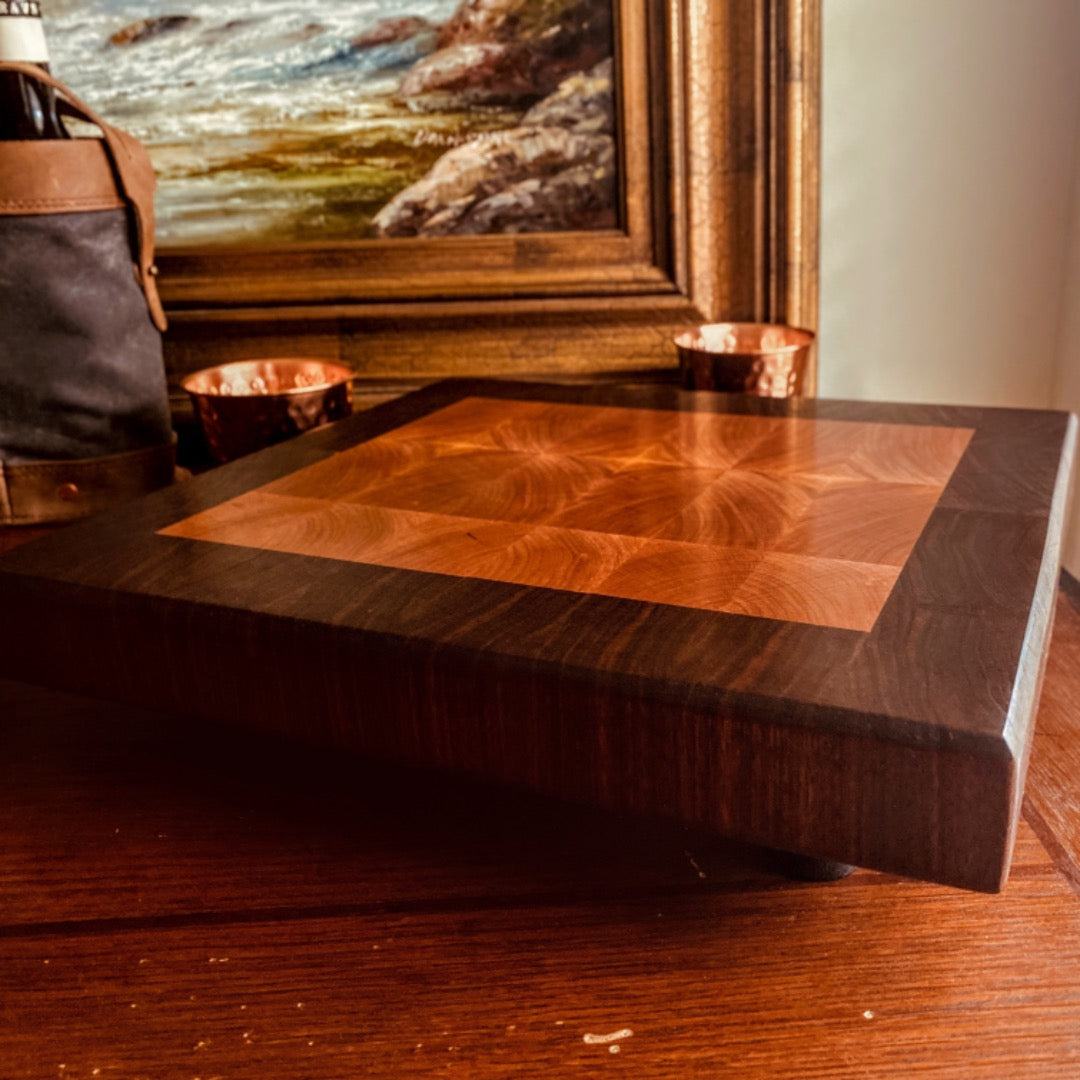 End Grain Cutting Board - Fish On! Custom Rods