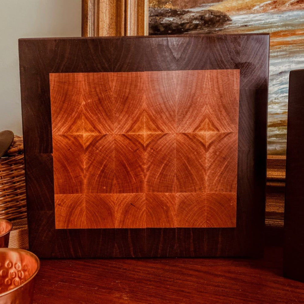 End Grain Cutting Board - Fish On! Custom Rods