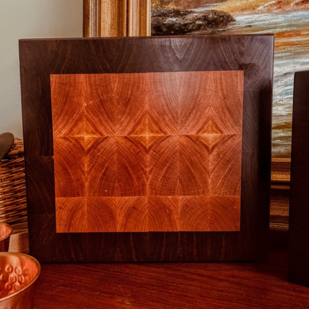 End Grain Cutting Board - Fish On! Custom Rods