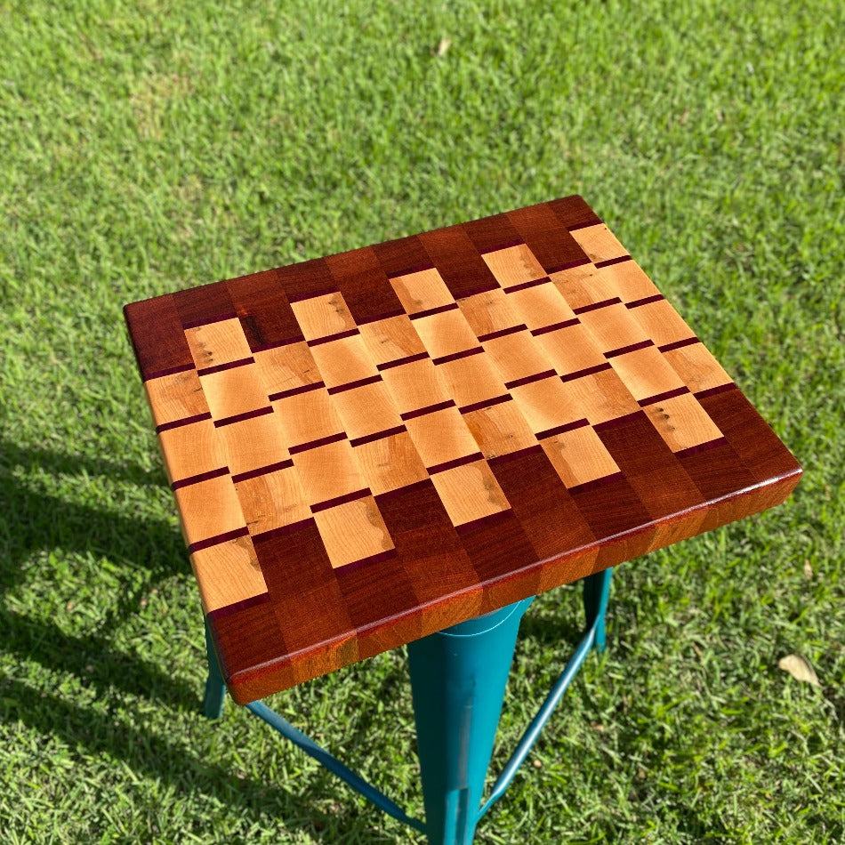 End Grain Cutting Board - Fish On! Custom Rods