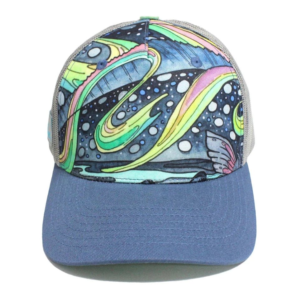 HaliBorealis Abstract Trucker Hat - Fish On! Custom Rods