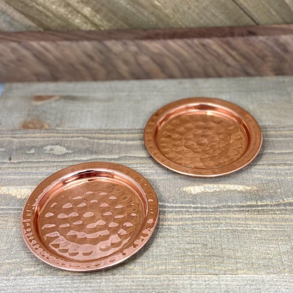 Hammered Copper Coaster - Fish On! Custom Rods