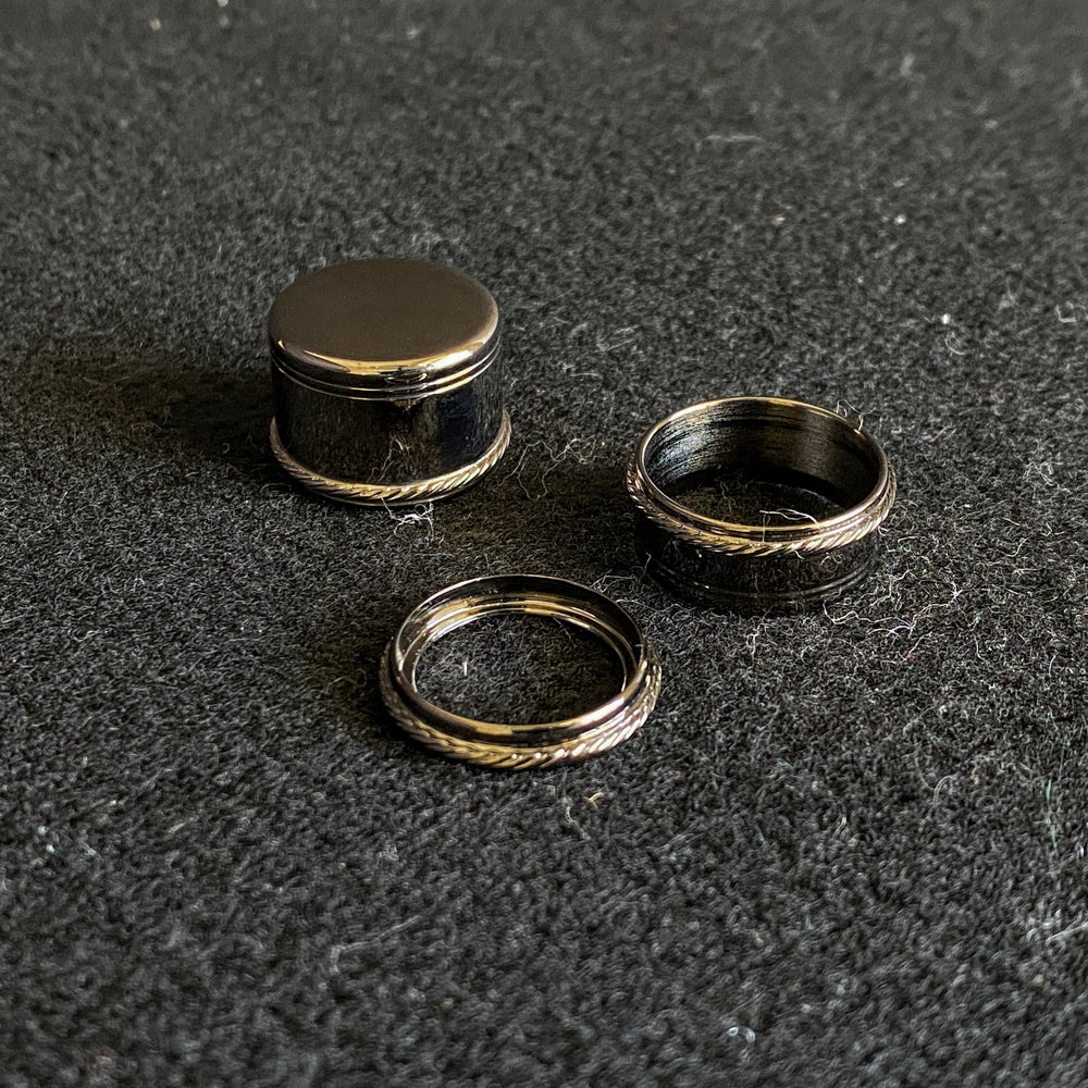 Cap and Slide Ring Black Nickel