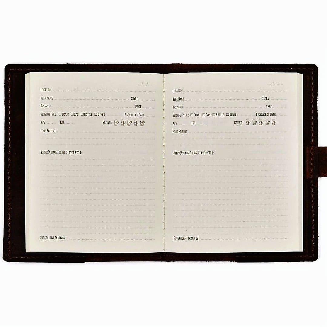 Leather Beer Tasters Logbook - Fish On! Custom Rods