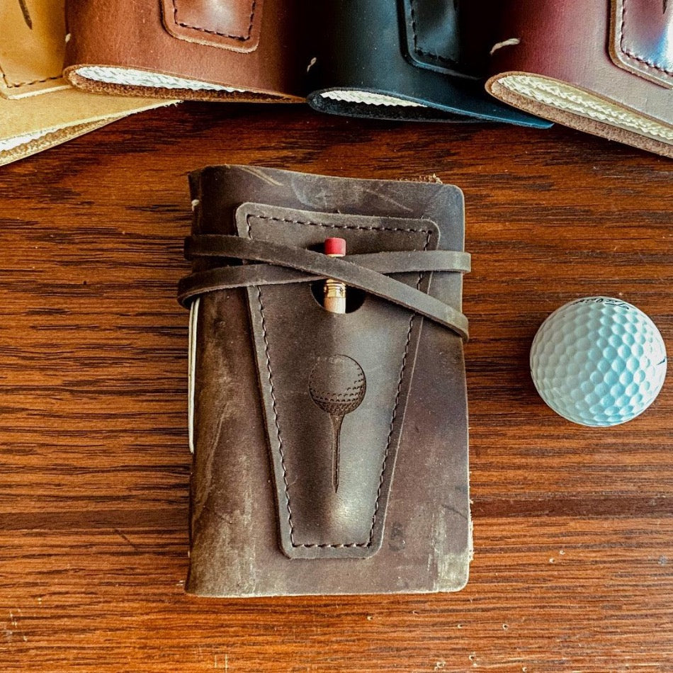 
                  
                    Leather Golf Log with Pocket - Fish On! Custom Rods
                  
                
