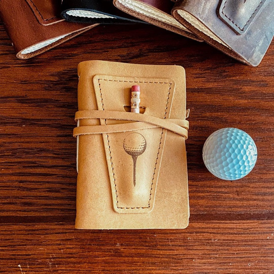 
                  
                    Leather Golf Log with Pocket - Fish On! Custom Rods
                  
                