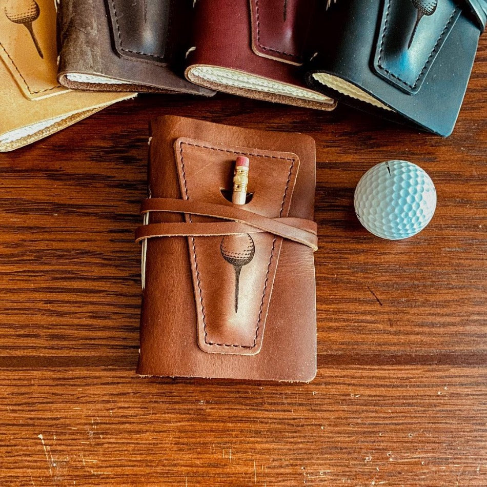 
                  
                    Leather Golf Log with Pocket - Fish On! Custom Rods
                  
                