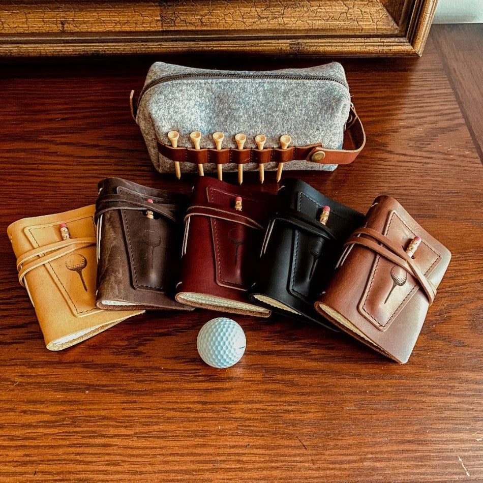 
                  
                    Leather Golf Log with Pocket - Fish On! Custom Rods
                  
                