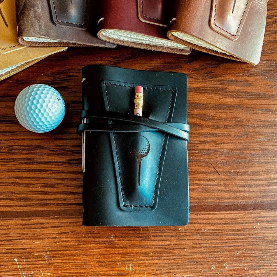 
                  
                    Leather Golf Log with Pocket - Fish On! Custom Rods
                  
                