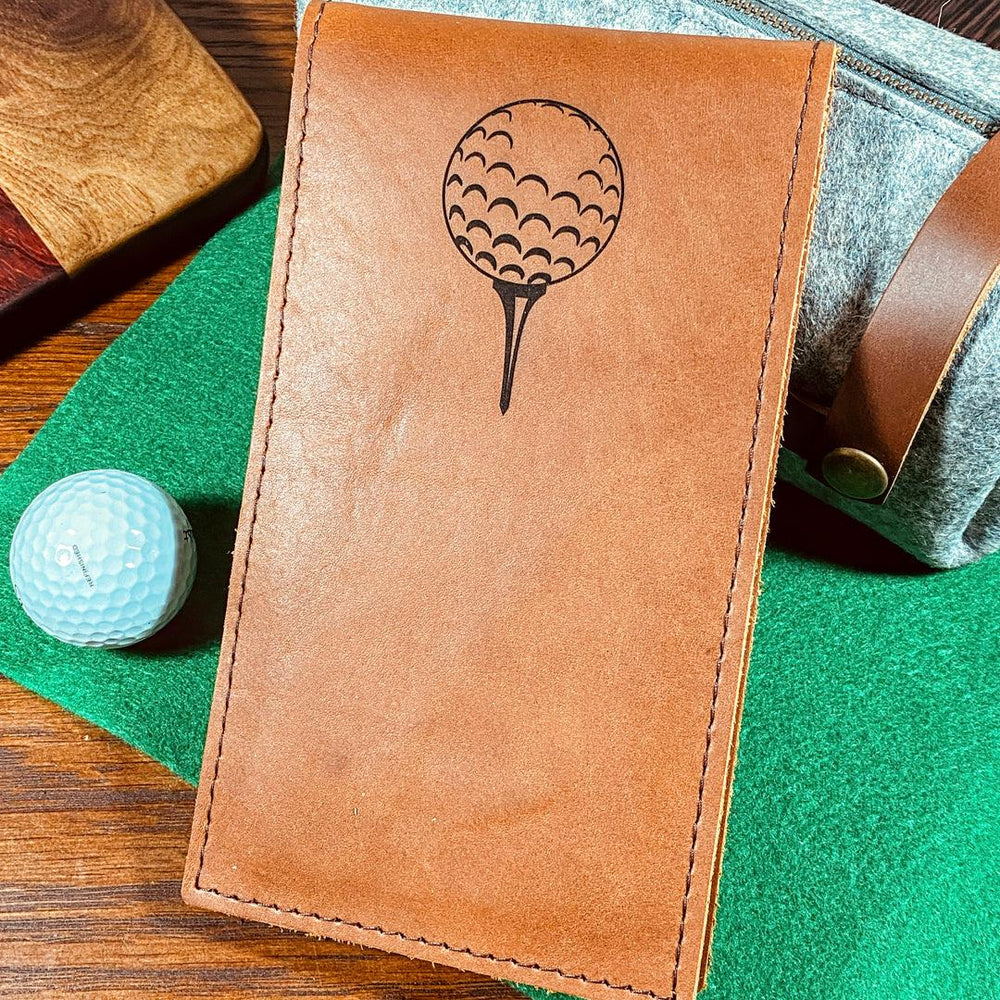 
                  
                    Leather Golf Yardage Book Holder - Fish On! Custom Rods
                  
                