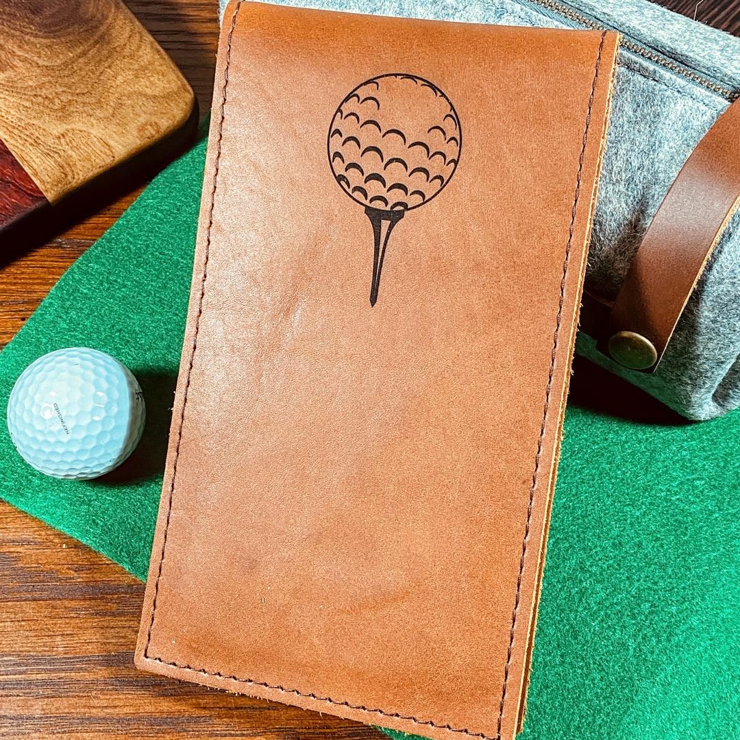 
                  
                    Leather Golf Yardage Book Holder - Fish On! Custom Rods
                  
                