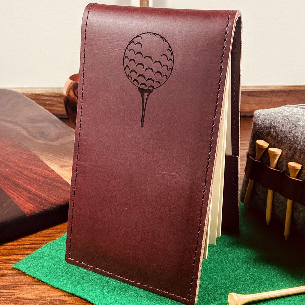 
                  
                    Leather Golf Yardage Book Holder - Fish On! Custom Rods
                  
                