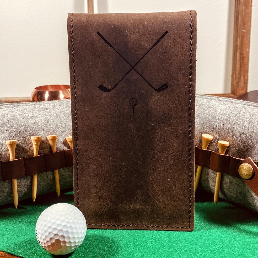 
                  
                    Leather Golf Yardage Book Holder - Fish On! Custom Rods
                  
                
