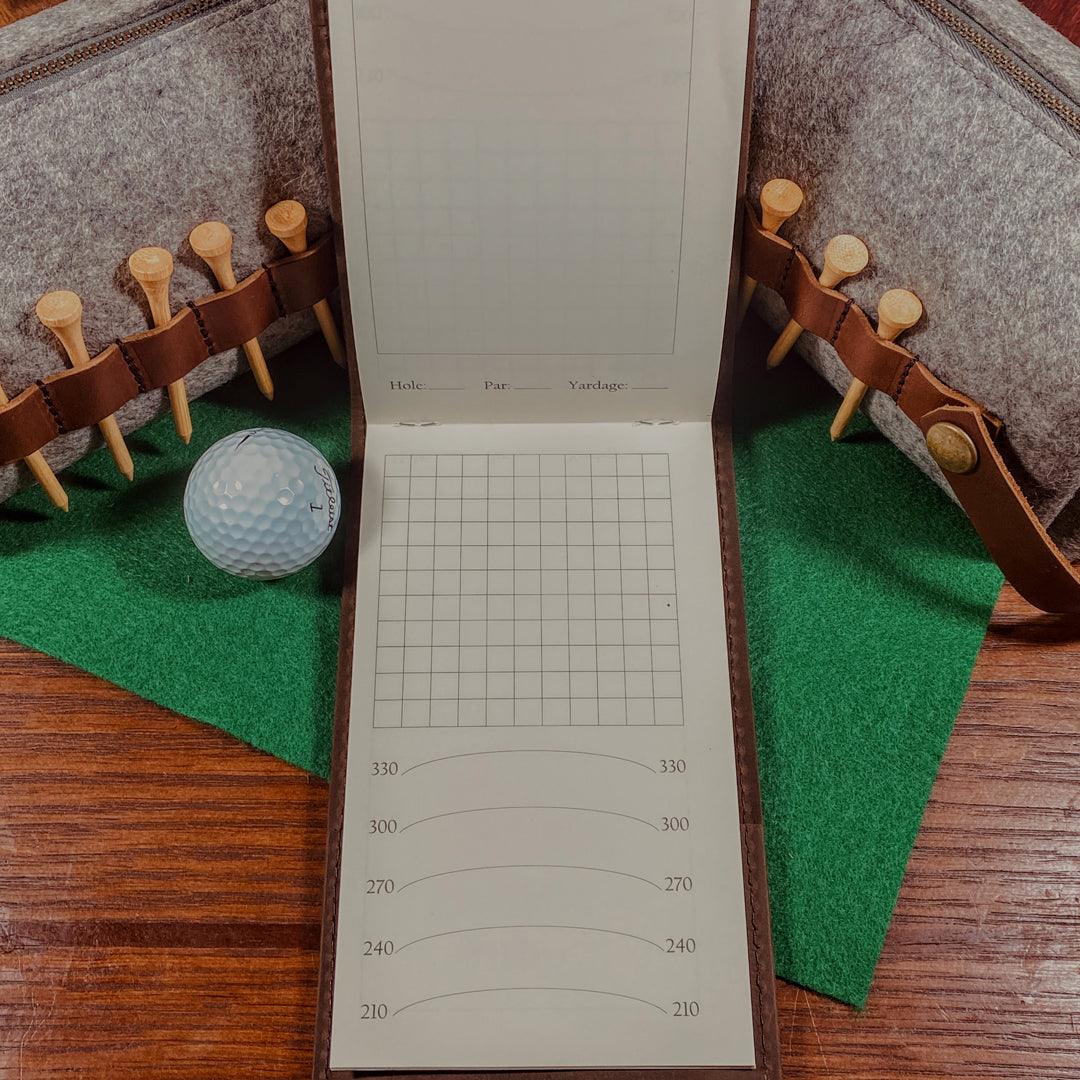 
                  
                    Leather Golf Yardage Book Holder - Fish On! Custom Rods
                  
                
