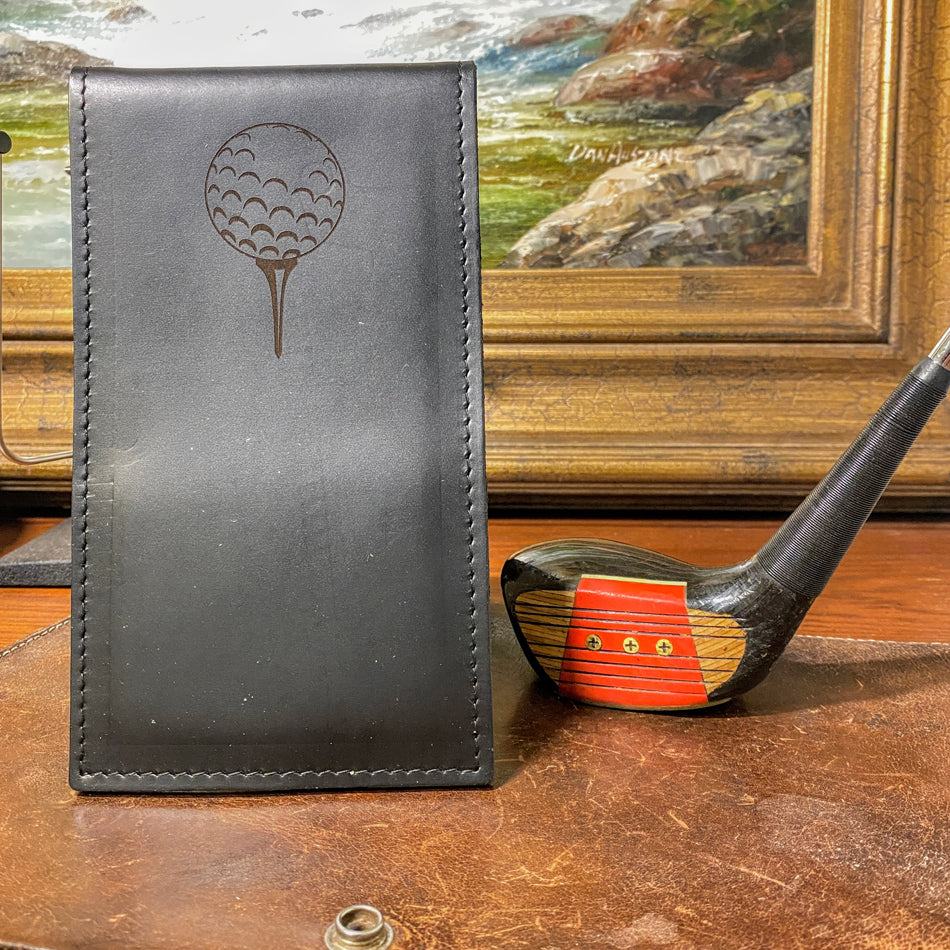 
                  
                    Leather Golf Yardage Book Holder - Fish On! Custom Rods
                  
                