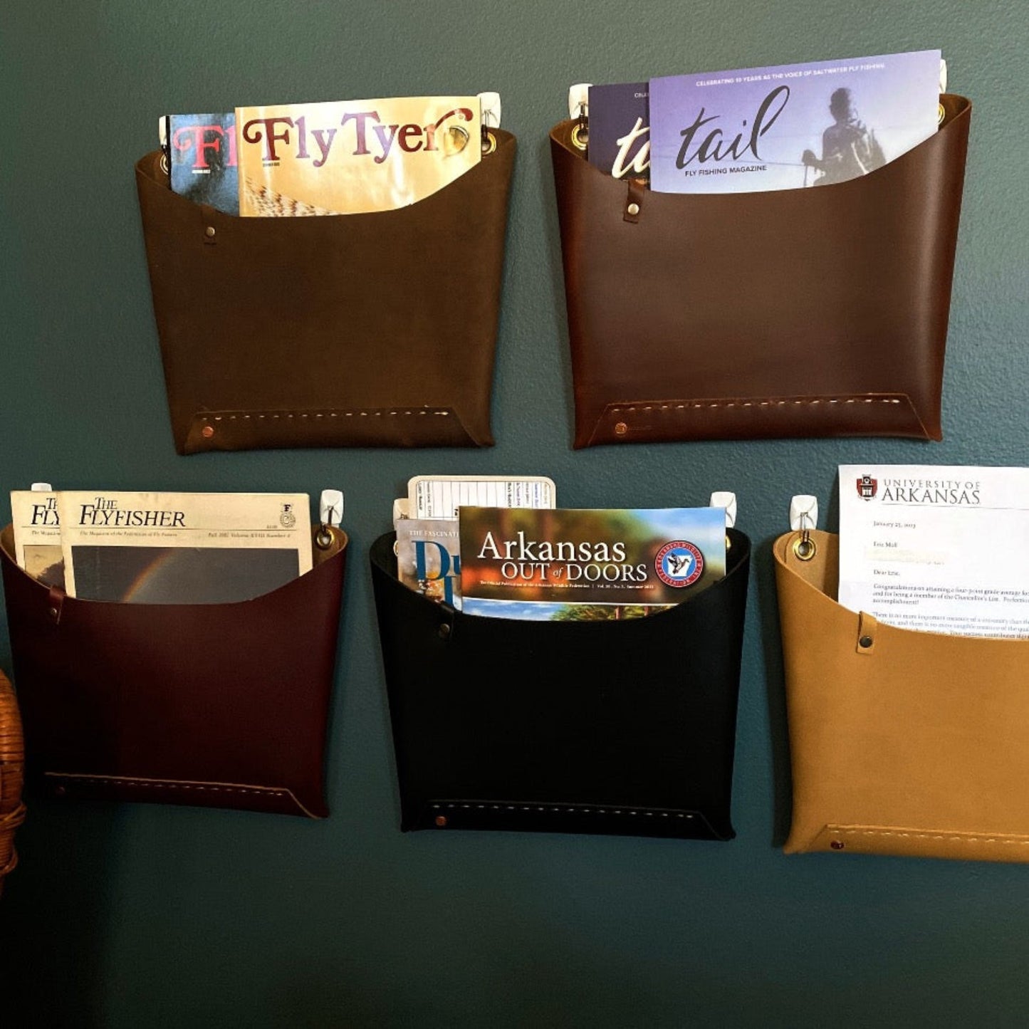 Leather Wall Pocket - Fish On! Custom Rods