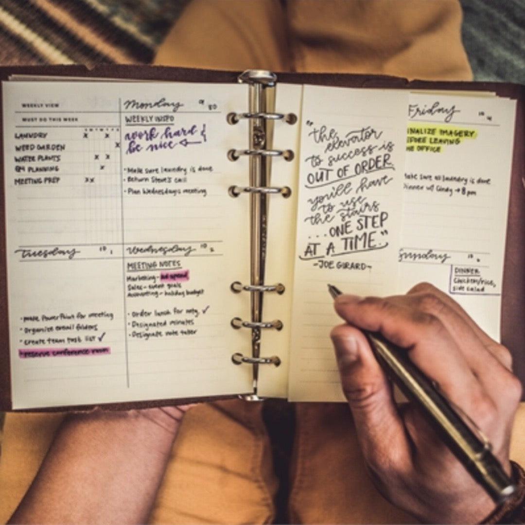 Leather Weekly Task Planner - Small - Fish On! Custom Rods