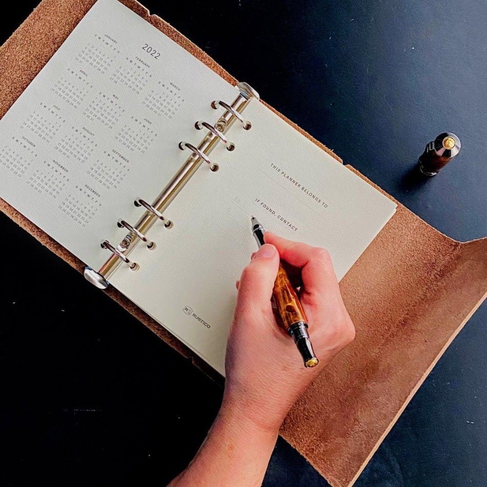 Leather Weekly Task Planner - Small - Fish On! Custom Rods