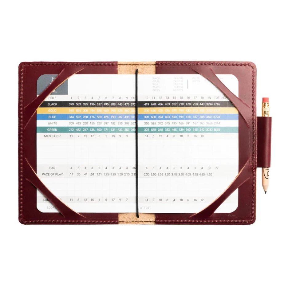 Premium Leather Golf Scorecard Holder - Stylish & Functional - Fish On! Custom Rods