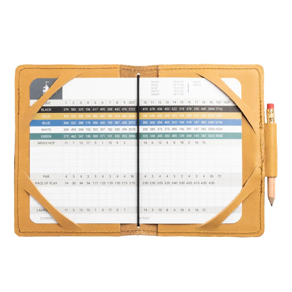 Premium Leather Golf Scorecard Holder - Stylish & Functional - Fish On! Custom Rods
