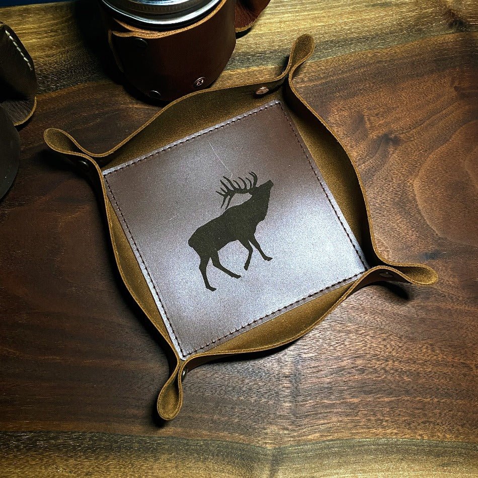Premium Leather Valet Tray - Fish On! Custom Rods