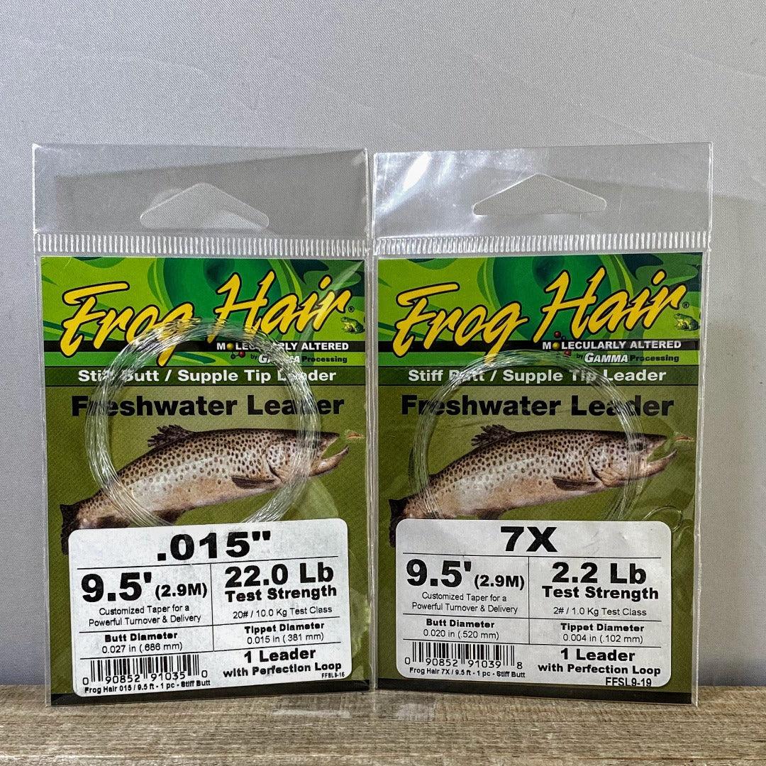 Premium Tapered Leaders with Perfection Loop and Stiff Butt - Frog Hair - Fish On! Custom Rods