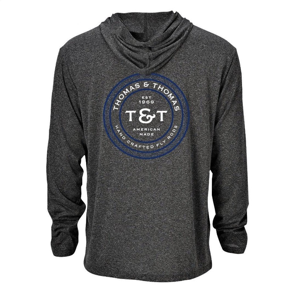 Thomas & Thomas Performance Sun Hoodie Heather Gray - Fish On! Custom Rods