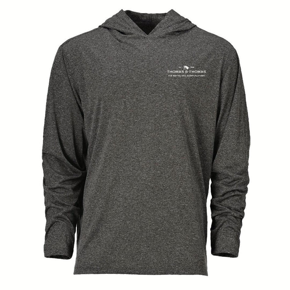 Thomas & Thomas Performance Sun Hoodie Heather Gray - Fish On! Custom Rods