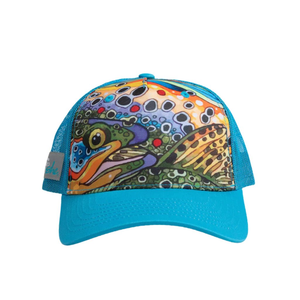 Unbound Brown Abstract Trucker Hat - Fish On! Custom Rods