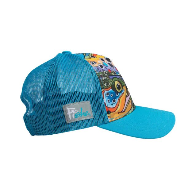 Unbound Brown Abstract Trucker Hat - Fish On! Custom Rods