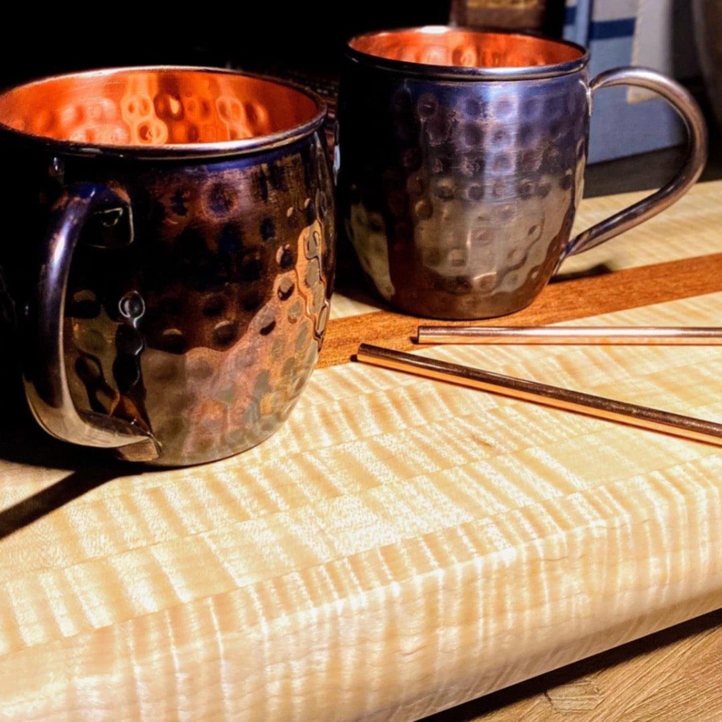 Vintage Hammered Copper Mug | Antique Design | Pure Copper - Fish On! Custom Rods