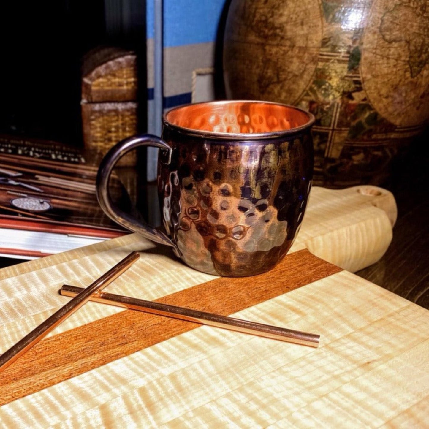 
                  
                    Vintage Hammered Copper Mug - Fish On! Custom Rods
                  
                